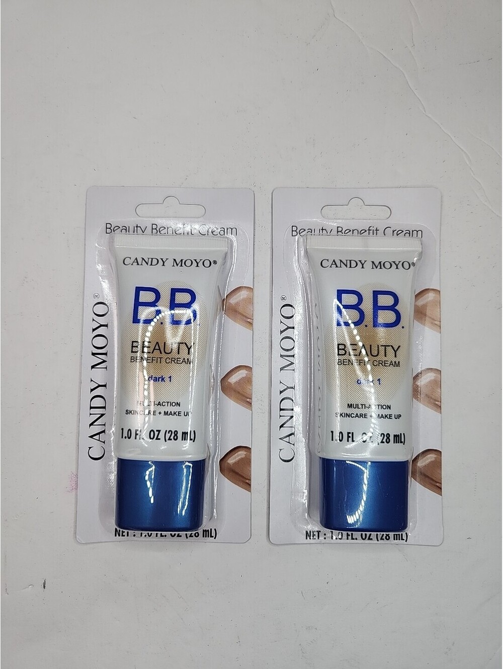 2 Candy Moyo B.B. Beauty Benefit Cream Dark 1 multi-action skincare make up NEW